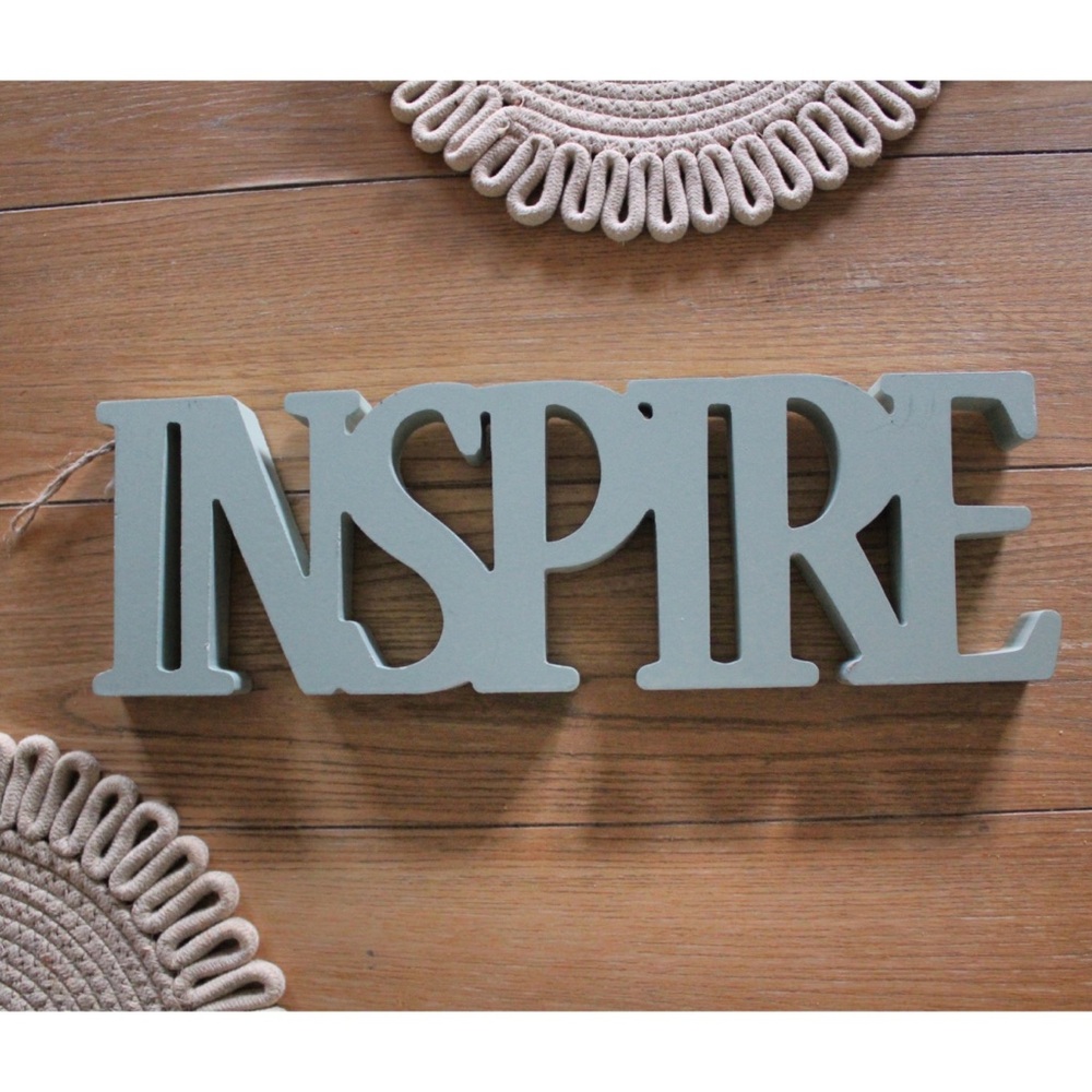 “Inspire” Painted Wood Decorative Piece